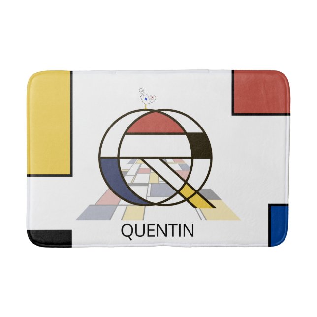 Otrolig neoplasticism Art Monogram. BREV Q Badrumsmatta (Framsidan)