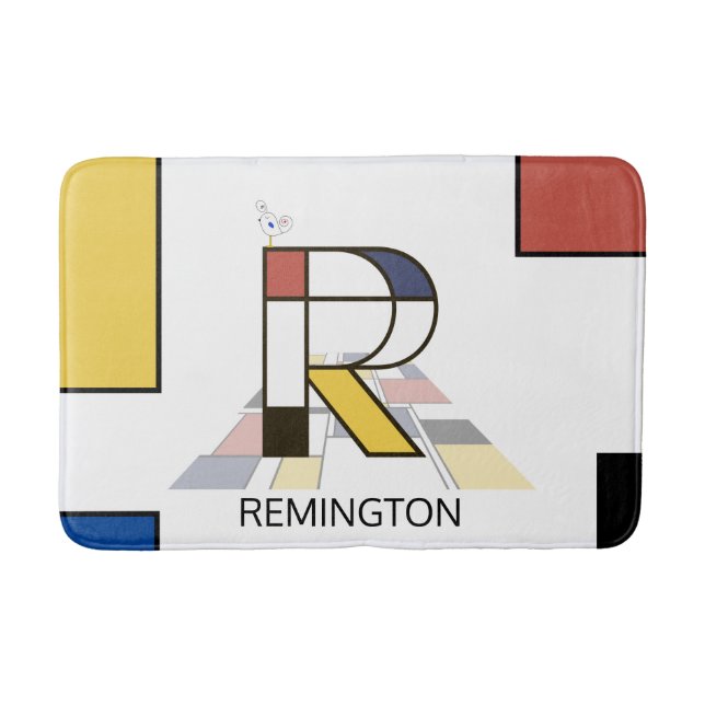 Otrolig neoplasticism Art Monogram. BREV R Badrumsmatta (Framsidan)