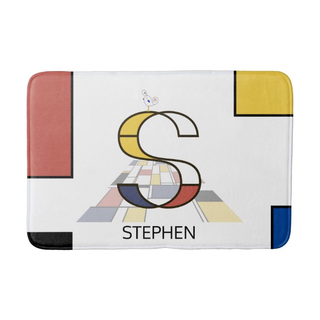 Otrolig neoplasticism Art Monogram. BREV S Badrumsmatta (Framsidan)