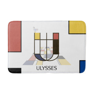 Otrolig neoplasticism Art Monogram. BREV U Badrumsmatta