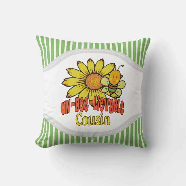 Otroliga kusin- och blomsterblommor kudde (Framsida)