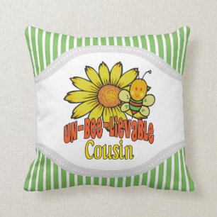 Otroliga kusin- och blomsterblommor kudde