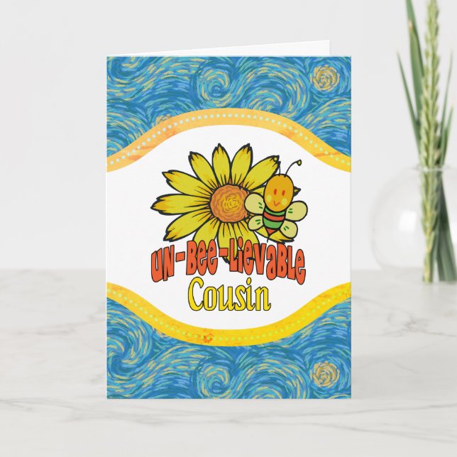 Otroliga kusin solrosor och bin kort (Framsida)