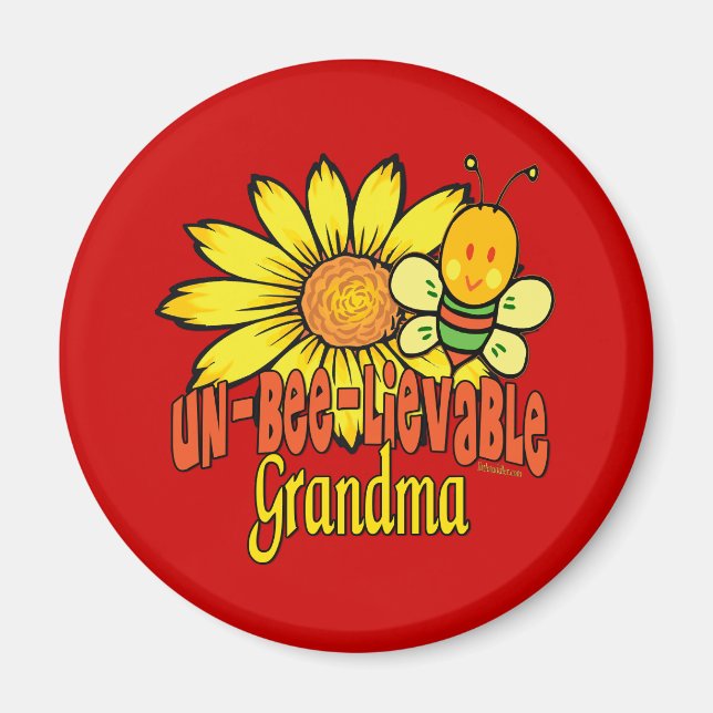 Otroliga mormor Sunblommor Magnet (Framsidan)