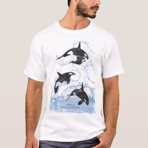Otroliga Orcas med svart och vitt vatten T Shirt