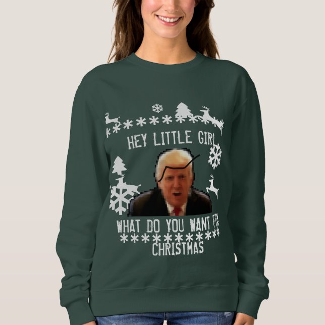 Otroligt fult Donald Trump Julsötare T Shirt (Framsida)