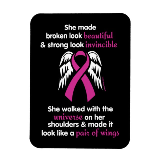 Otroligt/hennes... bröstcancer magnet (Vertikal)