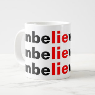 Otroligt Ljugande kaffe Kopp Red Black Jumbo Mugg