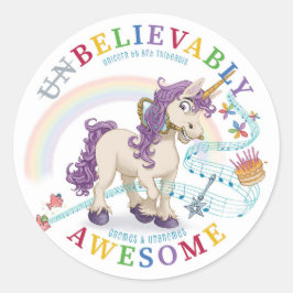 Otroligt nog Fantastisk Unicorn Sticker Runt Klistermärke