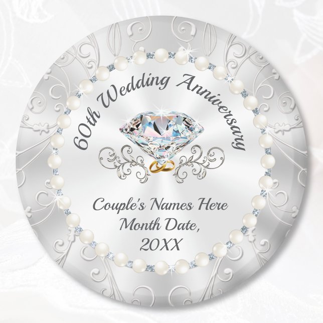 Otroligt sextioårsjubileum i Bröllop, favoriter, D Magnet (60th wedding anniversary favors. Diamond wedding anniversary party ideas, Diamond anniversary favors)