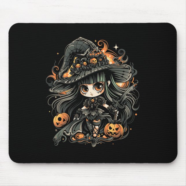 Otroligt snyggt Halloween Witch Art Musmatta (Framsidan)