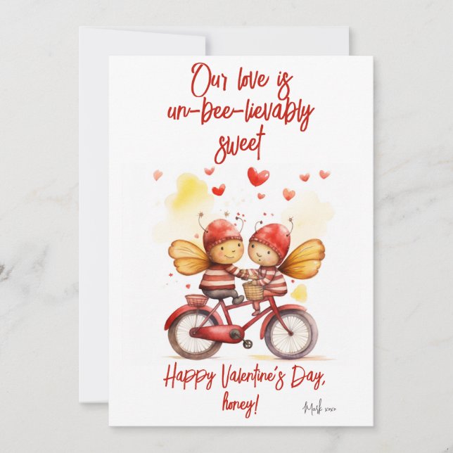 Otroligt sött valentinskort julkort (Framsida)