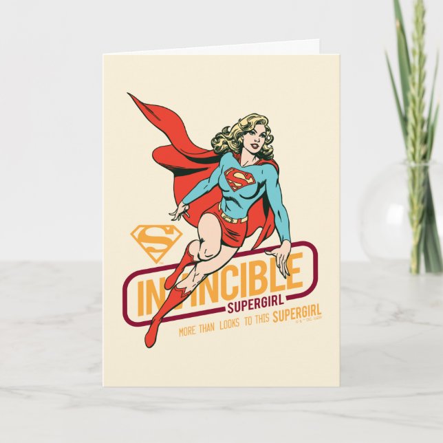 Otroligt Supergirl Retro Graphic Kort (Framsida)