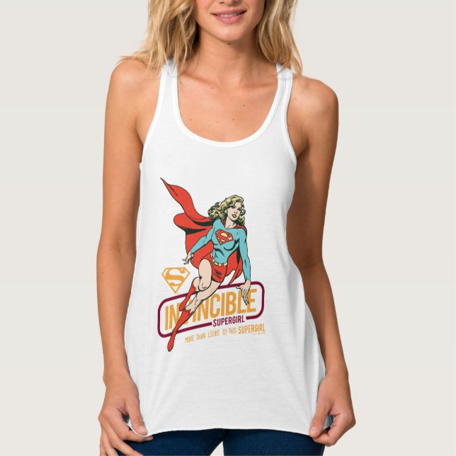 Otroligt Supergirl Retro Graphic Linne Med Racerback (Framsida)