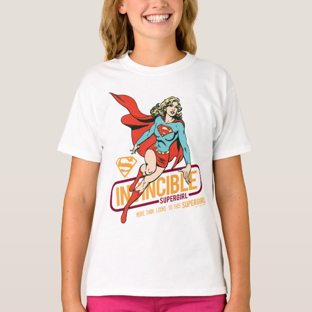 Otroligt Supergirl Retro Graphic T Shirt (Framsida)