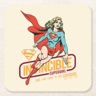 Otroligt Supergirl Retro Graphic Underlägg Papper Kvadrat