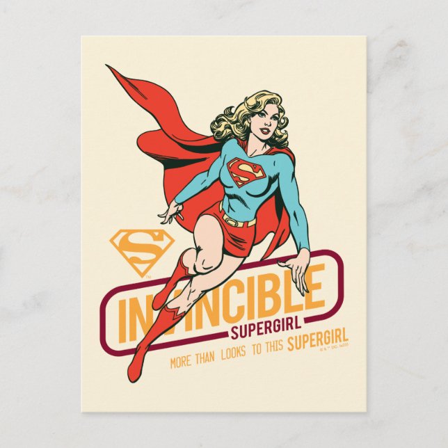 Otroligt Supergirl Retro Graphic Vykort (Framsida)