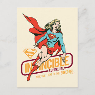 Otroligt Supergirl Retro Graphic Vykort