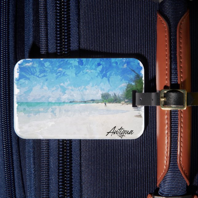 Ötropisk Panorama-vy för Antigua-Västindien Bagagebricka (Framsida Insitu 4)