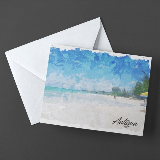 Ötropisk Panorama-vy för Antigua-Västindien Vykort (beautiful antigua postcard)