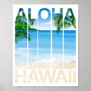 Ötropisk strand på Aloha Hawaii Poster