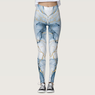 Otrovärdig färg Skriv ut ljusblå markör Leggings