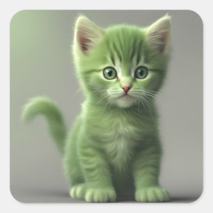 Otrovärdig Kitten Fyrkantigt Klistermärke