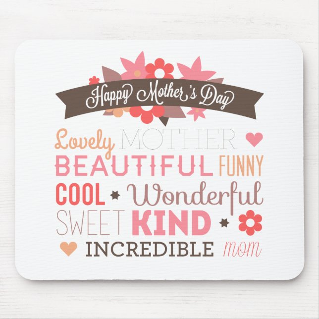 Otrovärdig Mamma Lycklig Mors dag | Mousepad Musmatta (Framsidan)