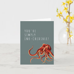 Otrovärdig Octopus Pun-Tack Kort