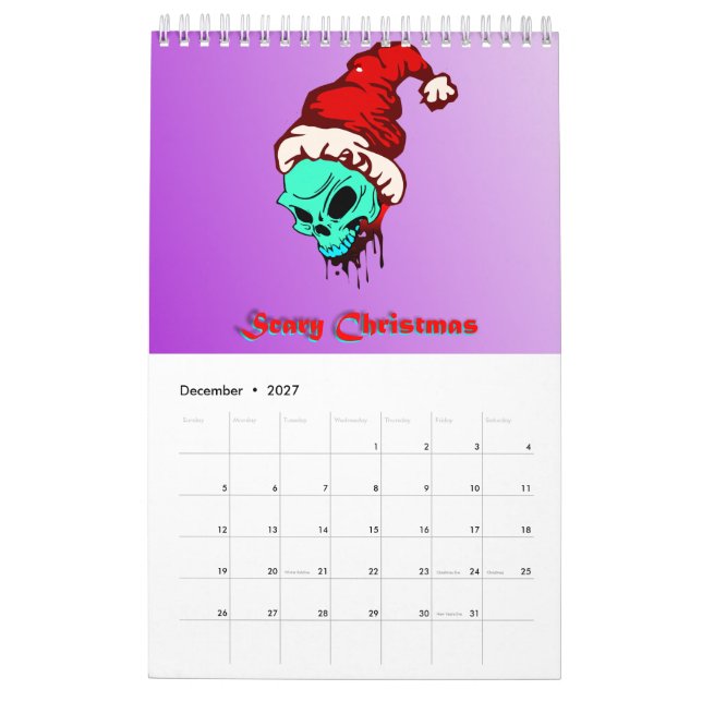 Otrovärdig Zombie Apocalypse Fantastisk Skull Kalender (Dec 2027)