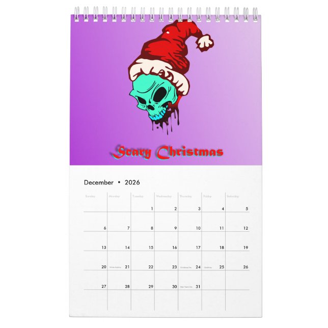 Otrovärdig Zombie Apocalypse Fantastisk Skull Kalender (Dec 2026)