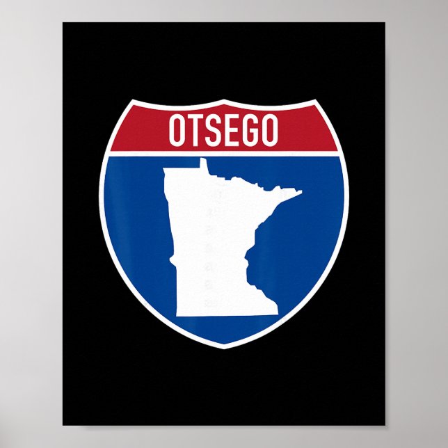Otsego Minnesota Karta Motorväg Interstate Skylt S (Framsidan)