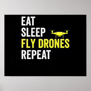 Ötta strömsparametrar Drones Upprepa pilotteckning Poster