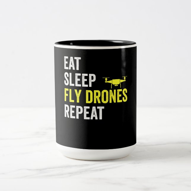 Ötta strömsparametrar Drones Upprepa pilotteckning Två-Tonad Mugg (Center)