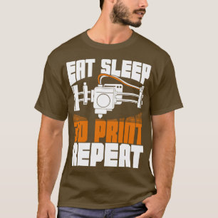 Ötta viloläge 3d Skriv ut upprepning T Shirt