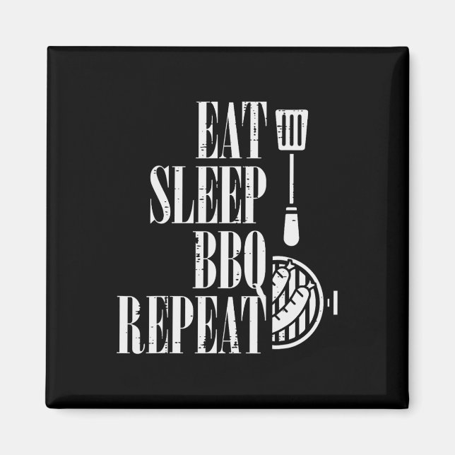 Ötta Viloläge Bbq Upprepa Funny Rbecue Grills Wome Magnet (Framsidan)