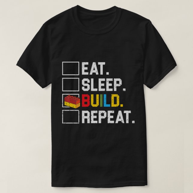 Ötta viloläge Bygg Upprepa grundstreck i huvudverk T Shirt (Design framsida)