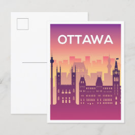 Ottawa Canada Art Travel Illustration Vykort