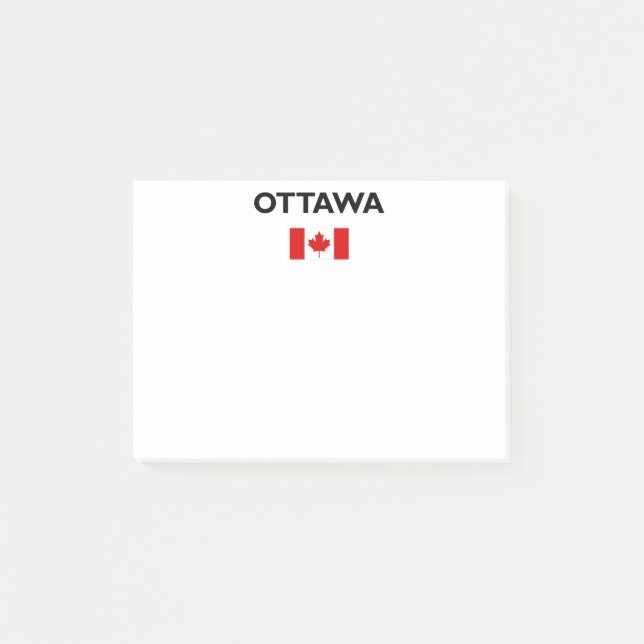 Ottawa Canada Canadian Flagga Light-Färg Post-it Block (Framsida)