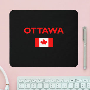 Ottawa Canada Canadian Flagga Mörk Färg Musmatta