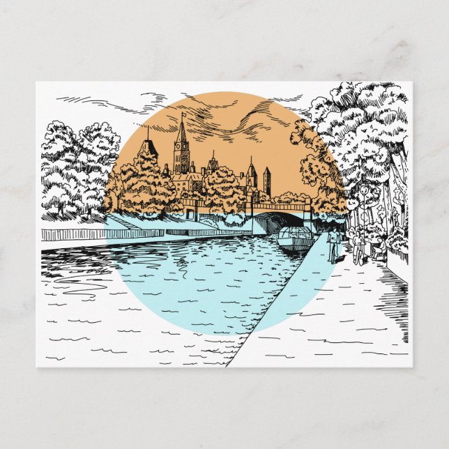 Ottawa Canada Illustration-vykort Vykort (Framsida)