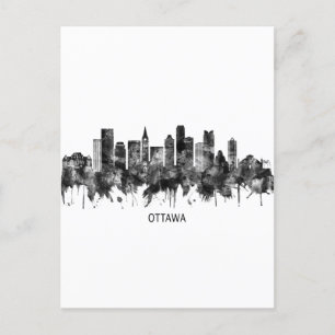 Ottawa Canada Skyline BW Helg Vykort