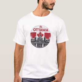 Ottawa Canada Skyline Retro Cityscape T Shirt