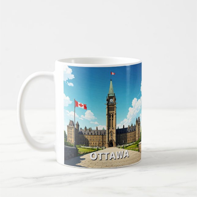 Ottawa Canada Travel Kaffemugg (Vänster)