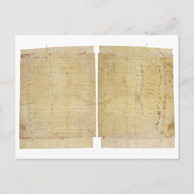 Ottawa Chippewa Wyandot Potawatomi indiskt fördrag Vykort (Framsida)