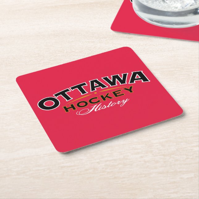 Ottawa Hockey History Square Underlägg Papper Kvadrat (Vinklad)