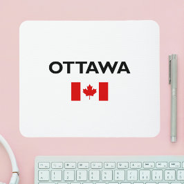 Ottawa Kanada Kanadensisk Flagga Ljus-Färg Musmatta