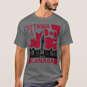 Ottawa. Kanada. Kanadensisk flagga. Parliament Hil T Shirt