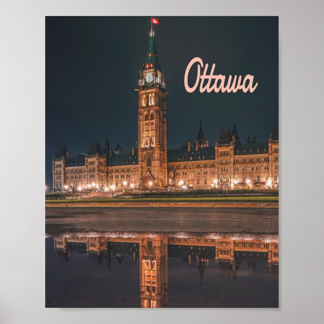 Ottawa Kanada Ontario Parliament Backe Poster (Framsidan)