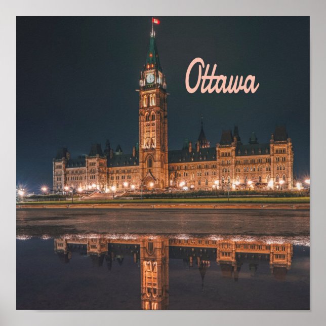 Ottawa Kanada Ontario Parliament Backe Poster (Framsidan)